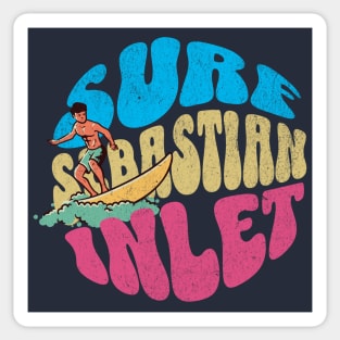 Surf Sebastian Inlet Florida Vintage Surfboard Surfing Sticker